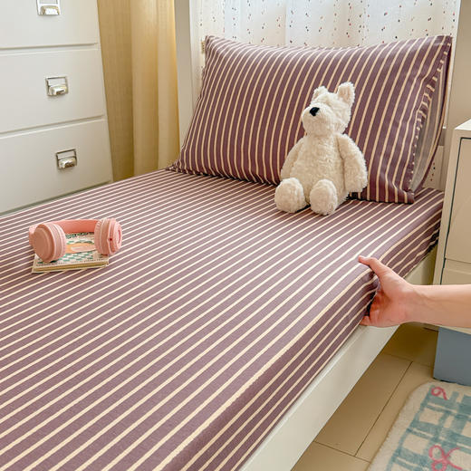 自然醒全棉磨毛加厚A版床笠--线素系列宿舍专用纯棉学生寝室床单人加厚床垫保护罩床罩JY 商品图7