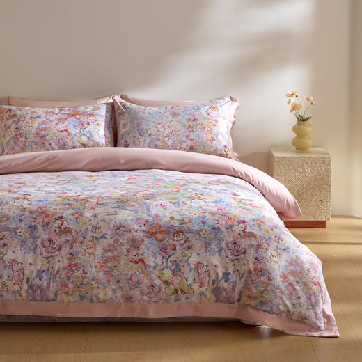 自然醒全棉贡缎数码100支长绒棉磨毛四件套（带高档礼盒）HS 商品图3