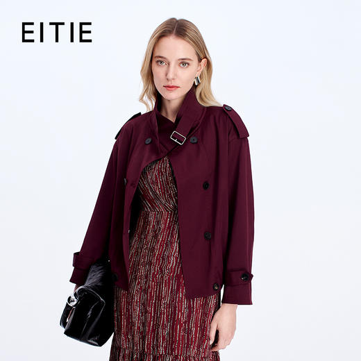EITIE爱特爱工装风复古双排扣休闲短外套8303007 商品图0