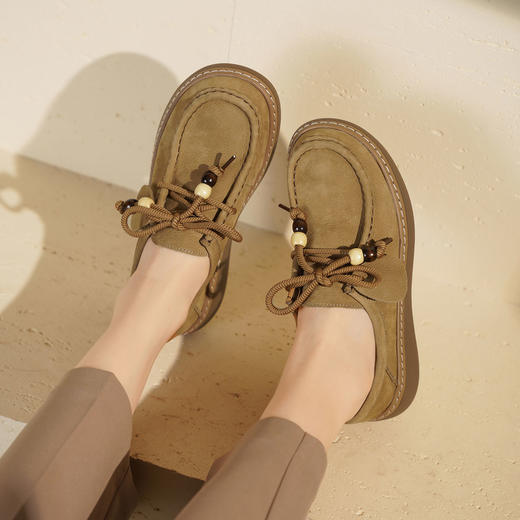 【秋季新款】西村名物2025年秋季新款厚底防滑平跟软底舒适乐福鞋深口单鞋T25CM31541 商品图3