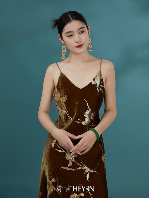 荷言GL 熔金 锦绒一枝花鎏金丝绒吊带（可搭配合璧） 商品图1