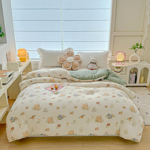 自然醒A类婴儿级针织棉豆豆绒大豆被冬被子被芯单人春秋被褥四季通用YBY 商品图2