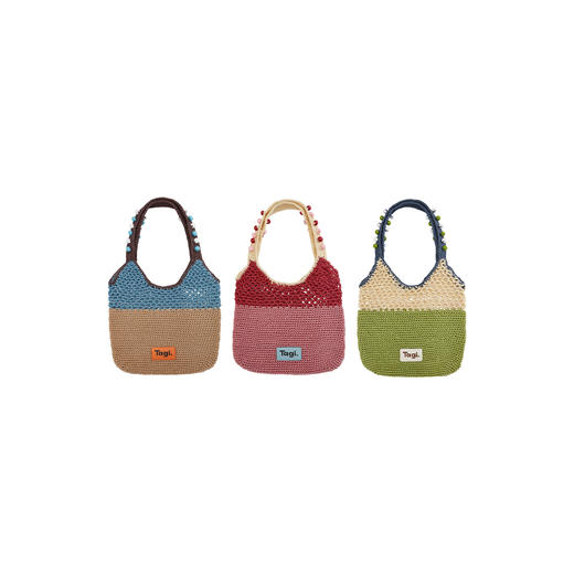 Tagi 机灵果子手工串木珠单肩编织包 手工串珠百搭撞色通勤春夏单肩编织包 商品图0
