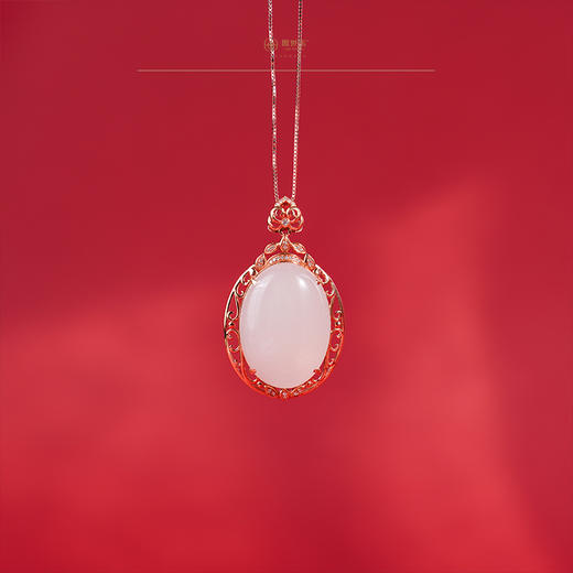 新疆国玉盟世玉【华韵琼珏】金镶羊脂玉挂件【顺丰物流】 商品图1