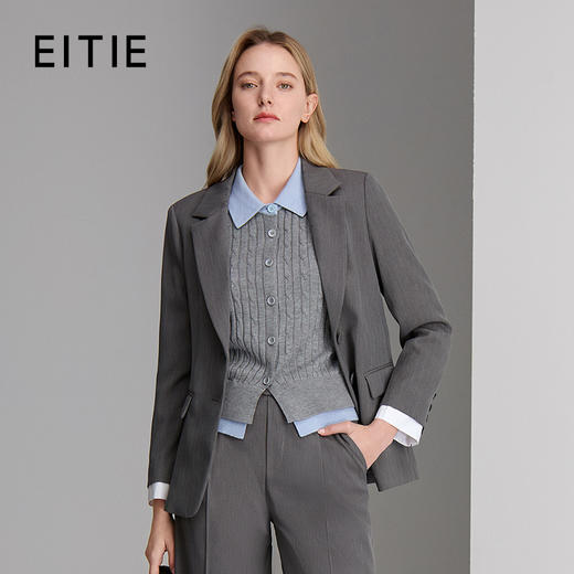 EITIE爱特爱直身平驳领 双扣设计干练利落外套8303009 商品图0