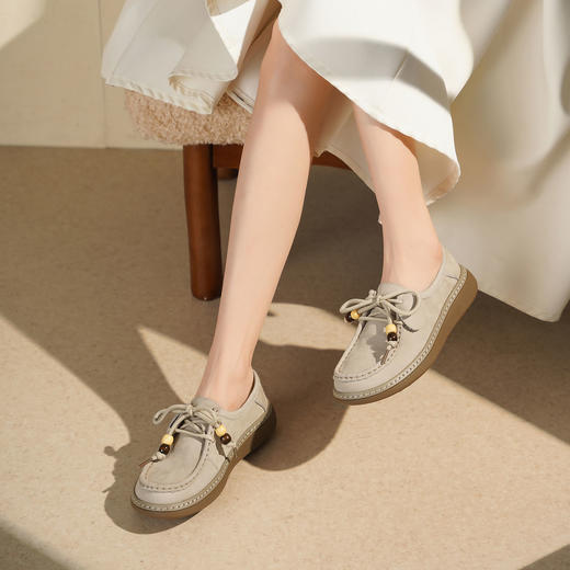 【秋季新款】西村名物2025年秋季新款厚底防滑平跟软底舒适乐福鞋深口单鞋T25CM31541 商品图2