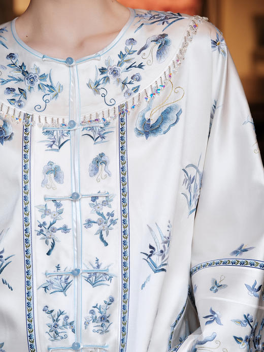 盛唐牡丹盛奢系列 |重缎真丝手绣对襟外套 商品图4
