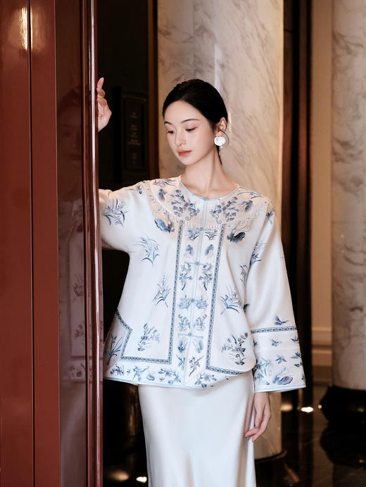 盛唐牡丹盛奢系列 |重缎真丝手绣对襟外套 商品图2