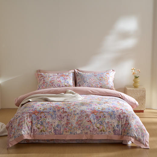 自然醒全棉贡缎数码100支长绒棉磨毛四件套（带高档礼盒）HS 商品图2