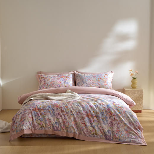 自然醒全棉贡缎数码100支长绒棉磨毛四件套（带高档礼盒）HS 商品图1