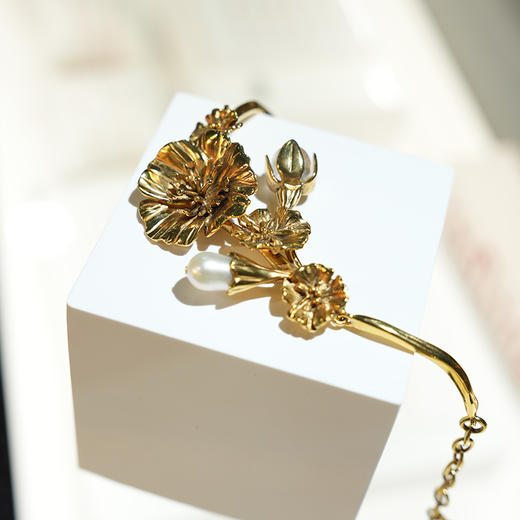 北京仓｜Goossens Paris-Fleur de Pavot-虞美人 金色 珍珠 手镯［法国设计师］ 商品图4