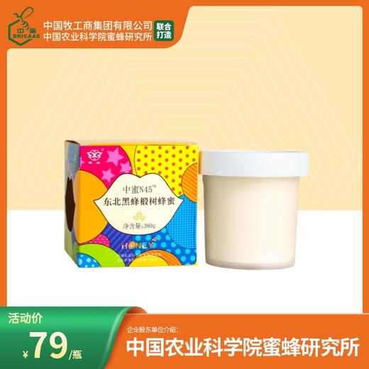 中蜜N45 东北黑蜂椴树蜂蜜 380g/瓶 中国农业科学院蜜蜂研究所打造 有效期至2026-07-12 商品图0