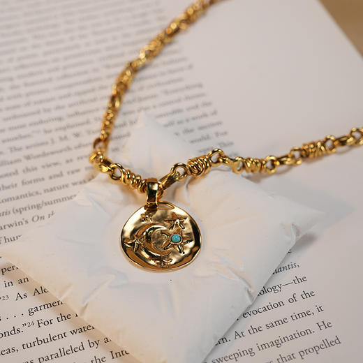 北京仓｜Goossens Paris-Talisman Astro-月亮星星金币 护身符 项链［法国设计师］ 商品图1