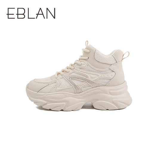 伊伴冬季百搭老爹鞋款加高靴筒护脚踝女时尚休闲鞋B25555205 商品图2