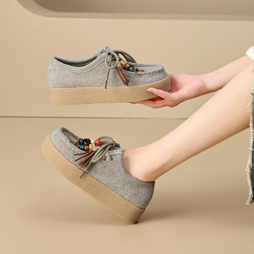 [多巴胺女鞋]2025新款时尚百搭休闲鞋女厚底轻便舒适运动鞋X85U68932 商品图7