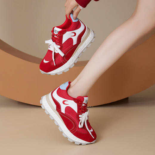 【增高8cm】西村名物2025新款网面厚底内增高女鞋时尚百搭休闲鞋潮X85YC2580 商品图6