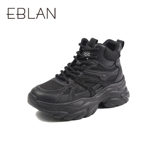 伊伴冬季百搭老爹鞋款加高靴筒护脚踝女时尚休闲鞋B25555205 商品图1