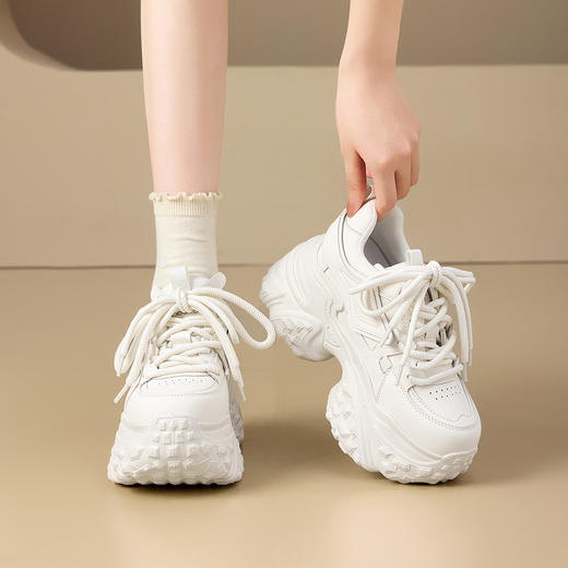 [增高8cm]百搭运动风女士休闲鞋2025新款时尚潮流老爹鞋 X85BQ616655 商品图1