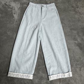 【不退不换】良木礼蕾丝牛仔裤（T15）