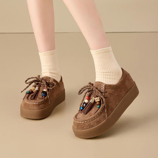 [多巴胺女鞋]2025新款时尚百搭休闲鞋女厚底轻便舒适运动鞋X85U68932 商品图0