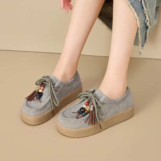 [多巴胺女鞋]2025新款时尚百搭休闲鞋女厚底轻便舒适运动鞋X85U68932 商品图1