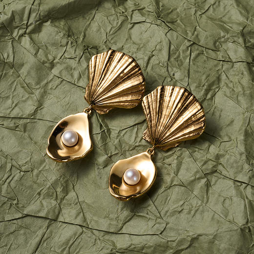 北京仓｜Goossens Paris-Circé Shell-金色贝壳 耳钉［法国设计师］ 商品图1