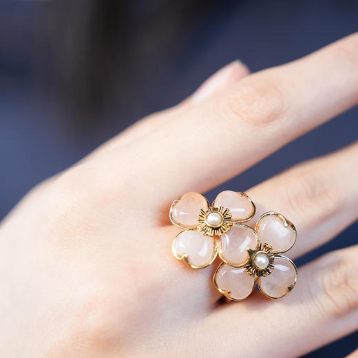 北京仓｜Goossens Paris-TREFLE-粉色 四叶草 戒指［法国设计师］ 商品图0