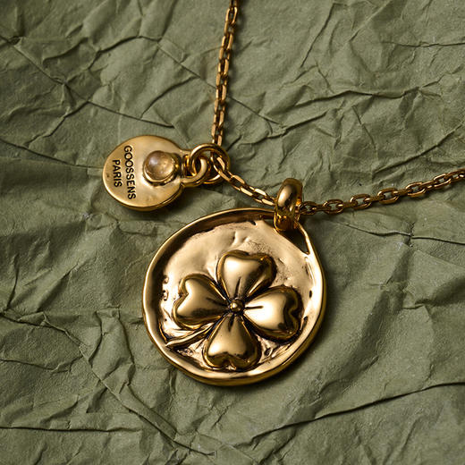 北京仓｜Goossens Paris-Talisman-四叶草金币 护身符 项链［法国设计师］ 商品图0
