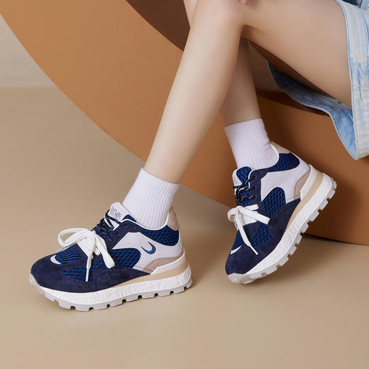 【增高8cm】西村名物2025新款网面厚底内增高女鞋时尚百搭休闲鞋潮X85YC2580 商品图2