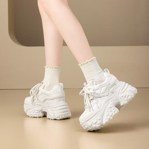 [增高8cm]百搭运动风女士休闲鞋2025新款时尚潮流老爹鞋 X85BQ616655 商品图2