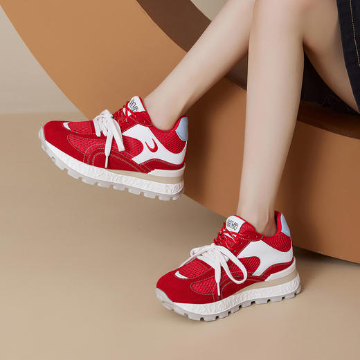 【增高8cm】西村名物2025新款网面厚底内增高女鞋时尚百搭休闲鞋潮X85YC2580 商品图4