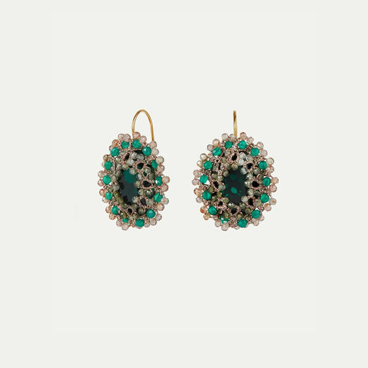 订购8周到｜Lorina Balteanu-ECATERINA-祖母绿色 椭圆形 耳环［法国设计师］ 商品图2