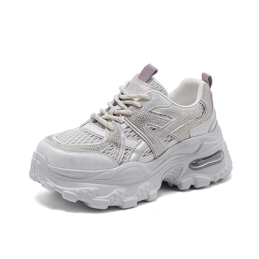 西村名物2025新款百搭休闲老爹鞋女厚底轻便舒适运动鞋网面运动风女鞋 X85YCM2761 商品图11