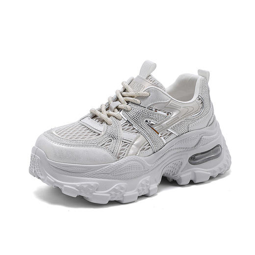 西村名物2025新款百搭休闲老爹鞋女厚底轻便舒适运动鞋网面运动风女鞋 X85YCM2761 商品图10