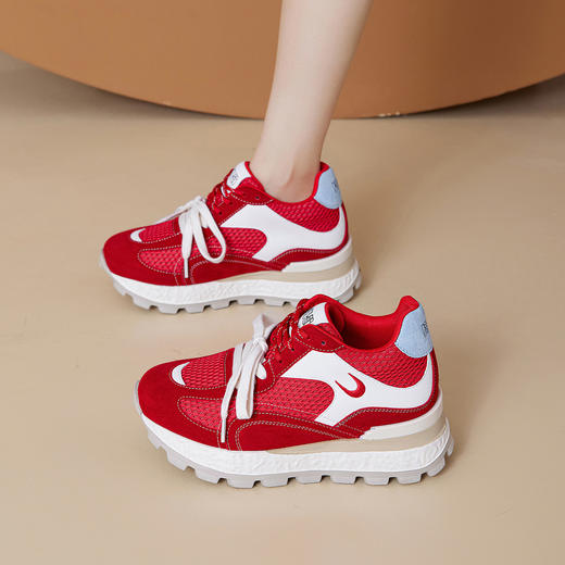 【增高8cm】西村名物2025新款网面厚底内增高女鞋时尚百搭休闲鞋潮X85YC2580 商品图1