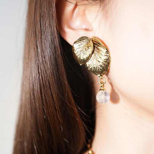 北京仓｜Goossens Paris-BALADE- 岩石水晶 耳夹（无需耳洞）［法国设计师］ 商品图0