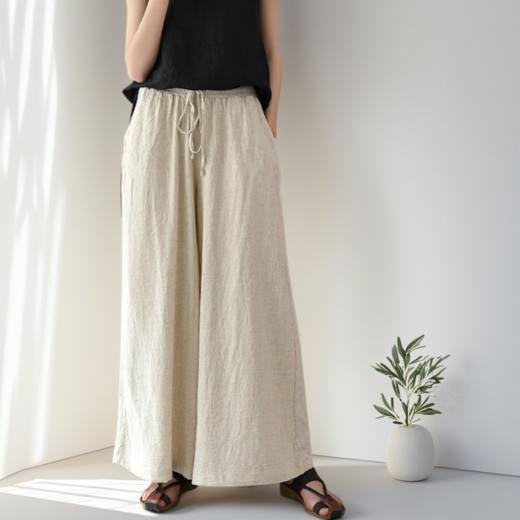 现货 臣禾	【舒服裤】砂洗瑜伽裤亚麻系绳休闲阔腿裤	JZ252060775 商品图6