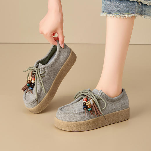 [多巴胺女鞋]2025新款时尚百搭休闲鞋女厚底轻便舒适运动鞋X85U68932 商品图5