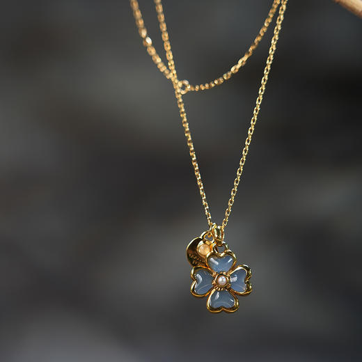 北京仓｜Goossens Paris-Talisman-蓝色 四叶草 项链［法国设计师］ 商品图2