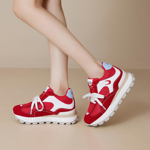 【增高8cm】西村名物2025新款网面厚底内增高女鞋时尚百搭休闲鞋潮X85YC2580 商品图5