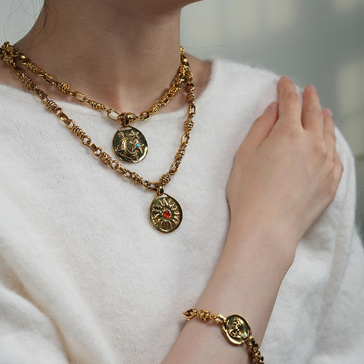 北京仓｜Goossens Paris-Talisman Astro-月亮星星金币 护身符 项链［法国设计师］ 商品图7