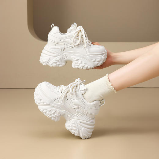 [增高8cm]百搭运动风女士休闲鞋2025新款时尚潮流老爹鞋 X85BQ616655 商品图0