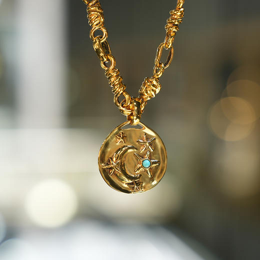北京仓｜Goossens Paris-Talisman Astro-月亮星星金币 护身符 项链［法国设计师］ 商品图6
