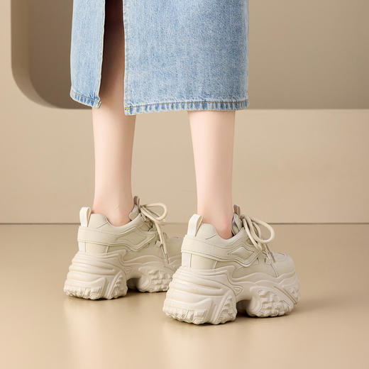 [增高8cm]百搭运动风女士休闲鞋2025新款时尚潮流老爹鞋 X85BQ616655 商品图5