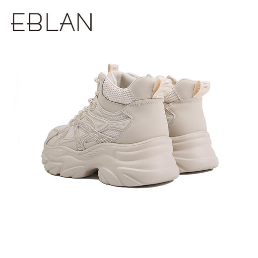 伊伴冬季百搭老爹鞋款加高靴筒护脚踝女时尚休闲鞋B25555205 商品图4