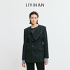 LIYIHAN 2025秋季新款通勤高级羊毛圆领西装女灰色外套小众设计感 商品缩略图0