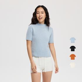 oneup羊毛短袖毛衣