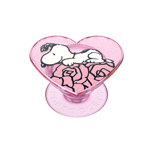 【史努比幸福花丛】心上狗 POPGRIP泡泡骚手机粘贴式气囊支架 Popout异形系列 粉色 Snoopy 卡通 商品图0