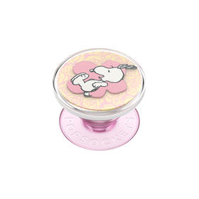 【史努比幸福花丛】降落花丛 POPGRIP泡泡骚手机粘贴式气囊支架 Backspin旋转系列 黄色 Snoopy 卡通