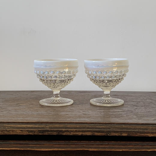 美国1950s Anchor Hocking Moonstone高脚甜品碗 商品图3